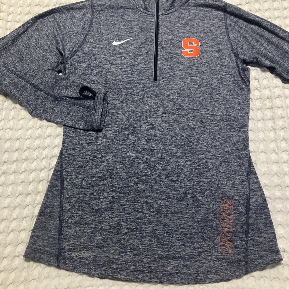 Syracuse University Women's Nike Dri-Fit Element 1/4‎ Zip Top Navy Heathered Sm - Picture 2 of 8